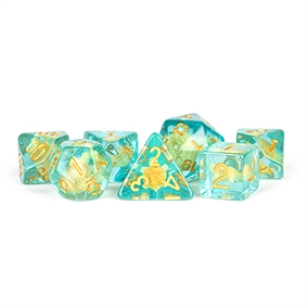 Turtle Dice - Polyhedral Resin 16mm - Rollespils Terning Sæt - Metallic Dice Games